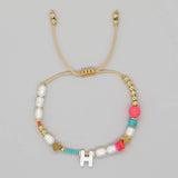 FASHION HAND WOVEN LETTER PEARL BRACELET_CWMM3812