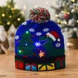CHRISTMAS LED LIGHT GLOWING KNITTED CHRISTMAS HAT_CWAH2314