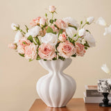 2 FLOWER 1 BUD BURNT EDGE DRIED ROSE ARTIFICIAL_CWMM6477