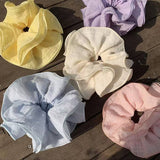 RUFFLED PLAID SCRUNCHIE WITH LAYERED EDGES_CWAHA5509