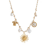 Unique Rope Chain Necklace Lotus Feather Elephant_Cwaje05663