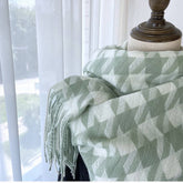 HOUNDSTOOTH TASSEL SCARF THICK WINTER WRAP_CWASC1463