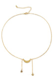 SIMPLE MOON STAR METAL TASSEL NECKLACE_CWAJE0018