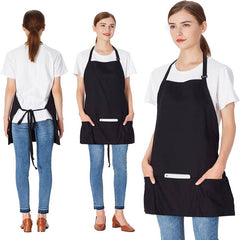 Cwmm1822_Neckline Solid Color Pocket Work Apron