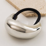 GLOSSY GEOMETRIC METAL HIGH PONYTAIL HAIR TIE_CWAHA6205