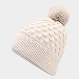 NEW PINEAPPLE PATTERN POM POM KNITTED HAT_CWAH1612