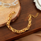 Vacuum Plated 18K Gold Non-Fading Chain Bracelet_Cwmm3725