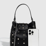 NEW METALLIC POLKA DOT STUDDED SHOULDER BAG_CWAB5721