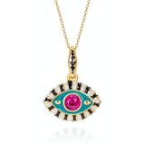 COLORFUL EVIL EYE PENDANT NECKLACE_CWMM5592