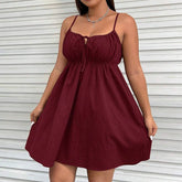 SLEEVELESS MINI DRESS WAIST SLIM STRAPPY FIT_CWDHL1043