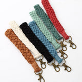 BOHO HANDMADE WOVEN STRIPE KEYCHAIN WRIST STRAP_CWAB5015