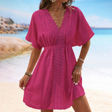 LACE PANEL BIKINI BEACH COVER UP_CWMM1237