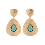 Water Drop Temperament Pleated Earrings