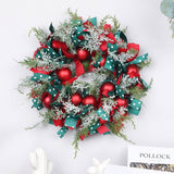 CHRISTMAS BALL GREENERY RIBBON WREATH WALL DECOR_CWMM9902