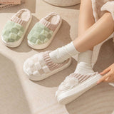 CHECKERED FUZZY WARM SLIPPERS COZY STYLISH_CWSHS0270
