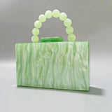 Pearl Acrylic Beaded Clutch Wristlet Wedding Bag_Cwab5858