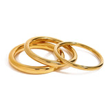 ELEGANT GOLD TONE ROUND BANGLE TITANIUM STEEL_CWAJE4704