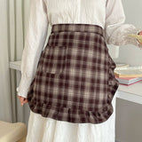 HALF BODY FALLEN LEAVES PLAID APRON_CWMM5800