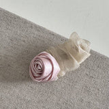 PINK ROSE MESH HAIR CLIP CREASE DUCKBILL BANG PIN_CWAHA4693