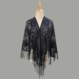 Hollow Out Tassel Shawl Elegant Triangle Wrap_Cwmm1996