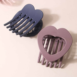 FLAT HEART HAIR CLIP STRONG GRIP DUCKBILL_CWAHA6512