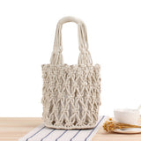 PORTABLE CASUAL HOLLOW COTTON WOVEN BAG_CWAB2116