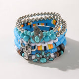 ETHNIC STYLE BULL HEAD CACTUS BRACELET SET_CWMM3520