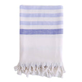 LIGHTWEIGHT COTTON STRIPED BEACH TOWEL WITH TASSELS_CWMM7601