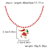 Cwaje2515_Christmas Tree Santa Claus Rice Bead Necklace