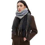 GRADIENT FRINGE SCARF FALL WINTER JACQUARD WRAP_CWASC0874