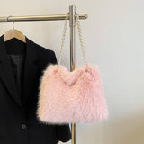 Winter Leisure Shoulder Bag Messenger Plush Bag_Cwab4004