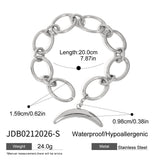 SMOOTH MOON OT CLASP BRACELET 18K GOLD STEEL_CWAJE4757