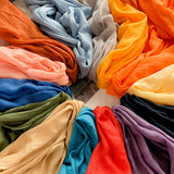 COTTON LINEN SOLID COLOR BEACH SHAWL SCARF _CWASC0197