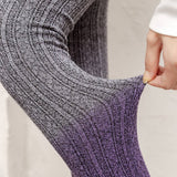 AUTUMN AND WINTER GRADIENT LONG OVER THE KNEE SOCKS_CWMS0863