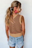 V-Neck Color Contrast Wool Vest