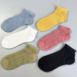 SOLID COLOR MESH BREATHABLE WOMENS ANKLE SOCKS_CWMS053