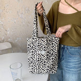 Cwab3905_Leopard Print Large Capacity Canvas Shoulder Bag
