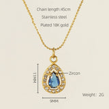 STAINLESS STEEL ZIRCON HEART PENDANT NECKLACE_CWAJE0682