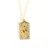 NEW RETRO CLASSIC GOLD TAROT NECKLACE_CWMM5555