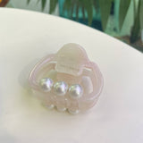 PEARL ACCENT HAIR CLAW THICK SQUARE ELEGANT CLIP_CWASC1600