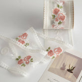 ROSE FLOWER EMBROIDERY LACE DIY RIBBON_CWMM5759