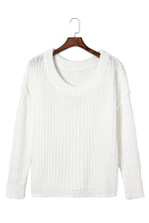 Solid Color Knit Loose Elongated Sleeve Turtleneck Sweater