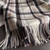 Vintage Plaid Winter Cashmere Feel Tassel Scarf_Cwasc03261