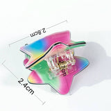 Rainbow Star Hair Claw Clip Small_Cwaha0325
