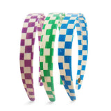 COLORFUL CHECKERED WIDE BRIMMED HEADBAND HAIRPIN_CWAHA4361