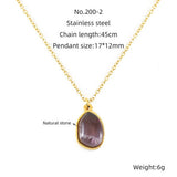 Irregular Natural Stone Titanium Steel Clavicle Chain