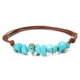 Cwaje3873_Bohemian Gravel Leather Cord Braided Bracelet