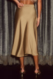 Solid Color Satin Fashionable Body-Hugging Skirt