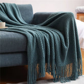 SOFT AND WARM KNIT TASSEL BLANKET FOR BED SOFA_CWMM0186