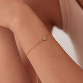 DELICATE 18K GOLD TITANIUM ZIRCON SQUARE PENDANT_CWAJE4773